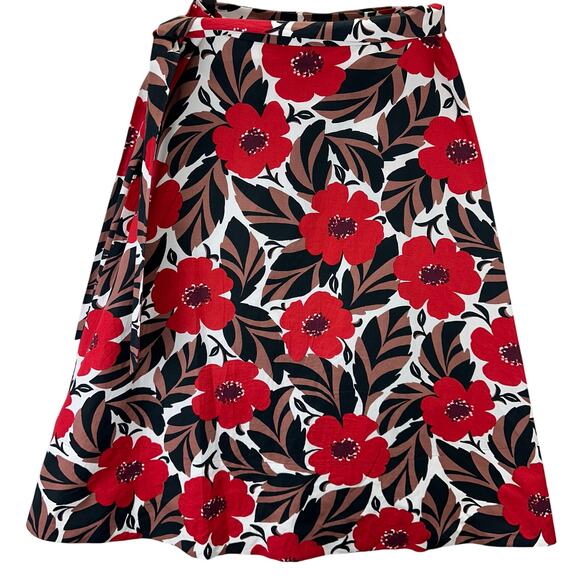 Kate Spade New York Poppy Field Linen Blend Midi Wrap Skirt‎ Women’s Size 10 - Picture 4 of 7